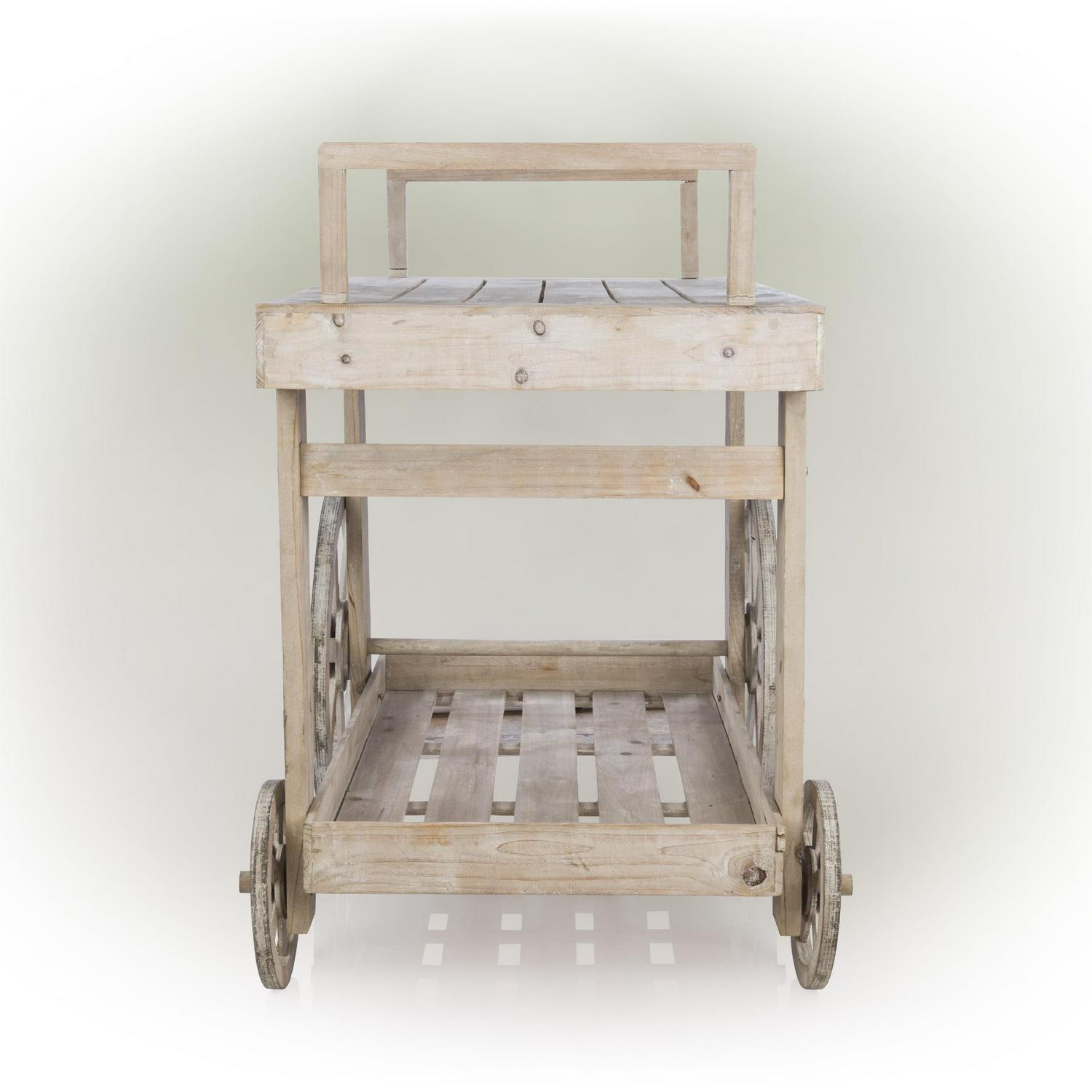 Alpine Corporation Wooden Garden Cart Display with Wheels - Image 9