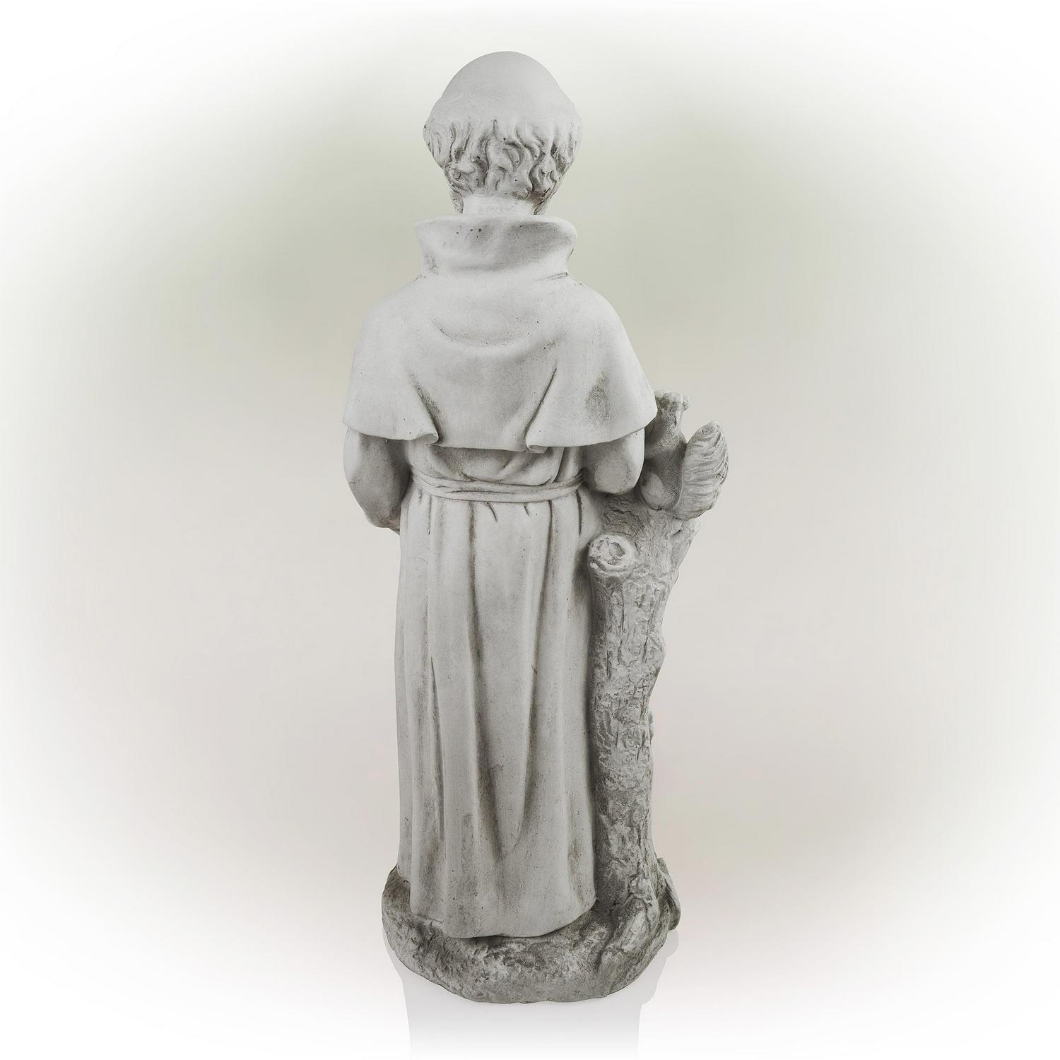 Alpine Gray Fiberglass 31 in. H St. Francis Statue - Image 7