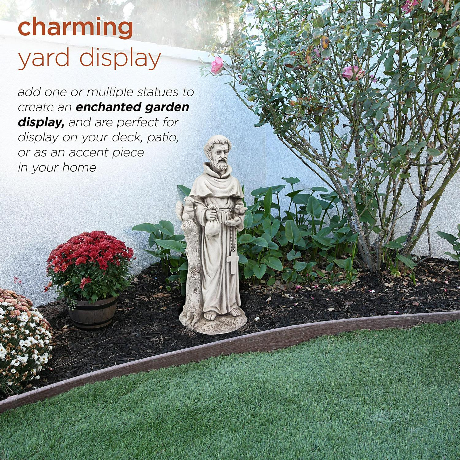 Alpine Gray Fiberglass 31 in. H St. Francis Statue - Image 5