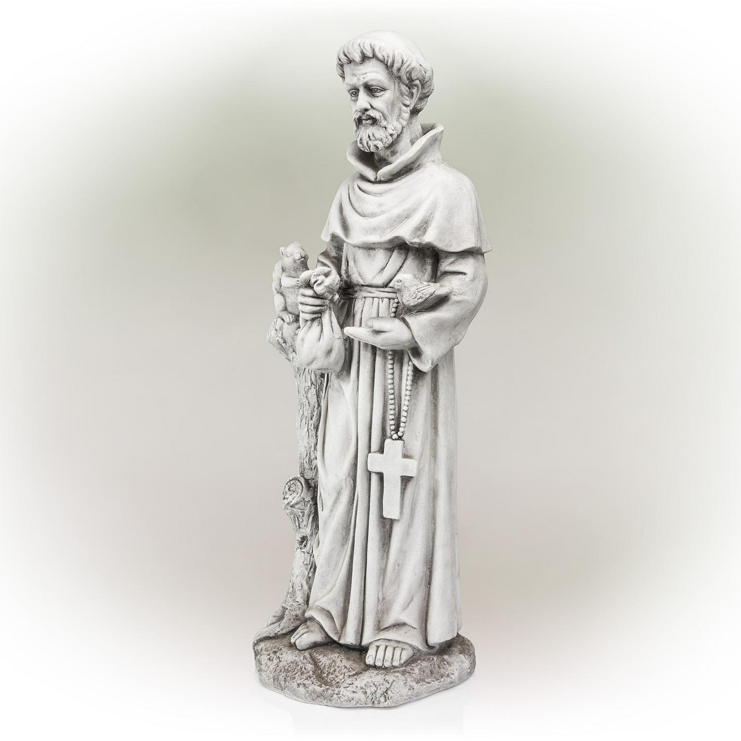 Alpine Gray Fiberglass 31 in. H St. Francis Statue - Image 13