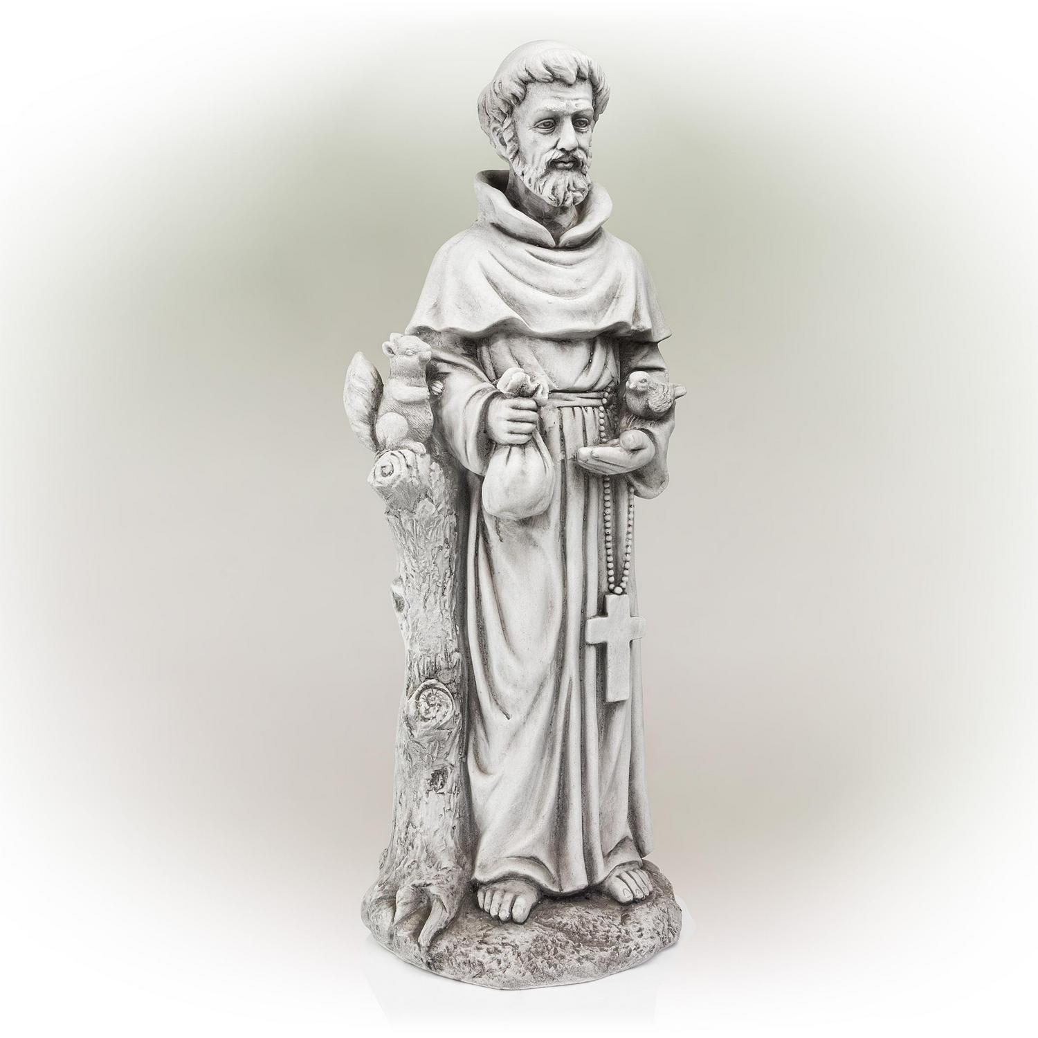 Alpine Gray Fiberglass 31 in. H St. Francis Statue - Image 12