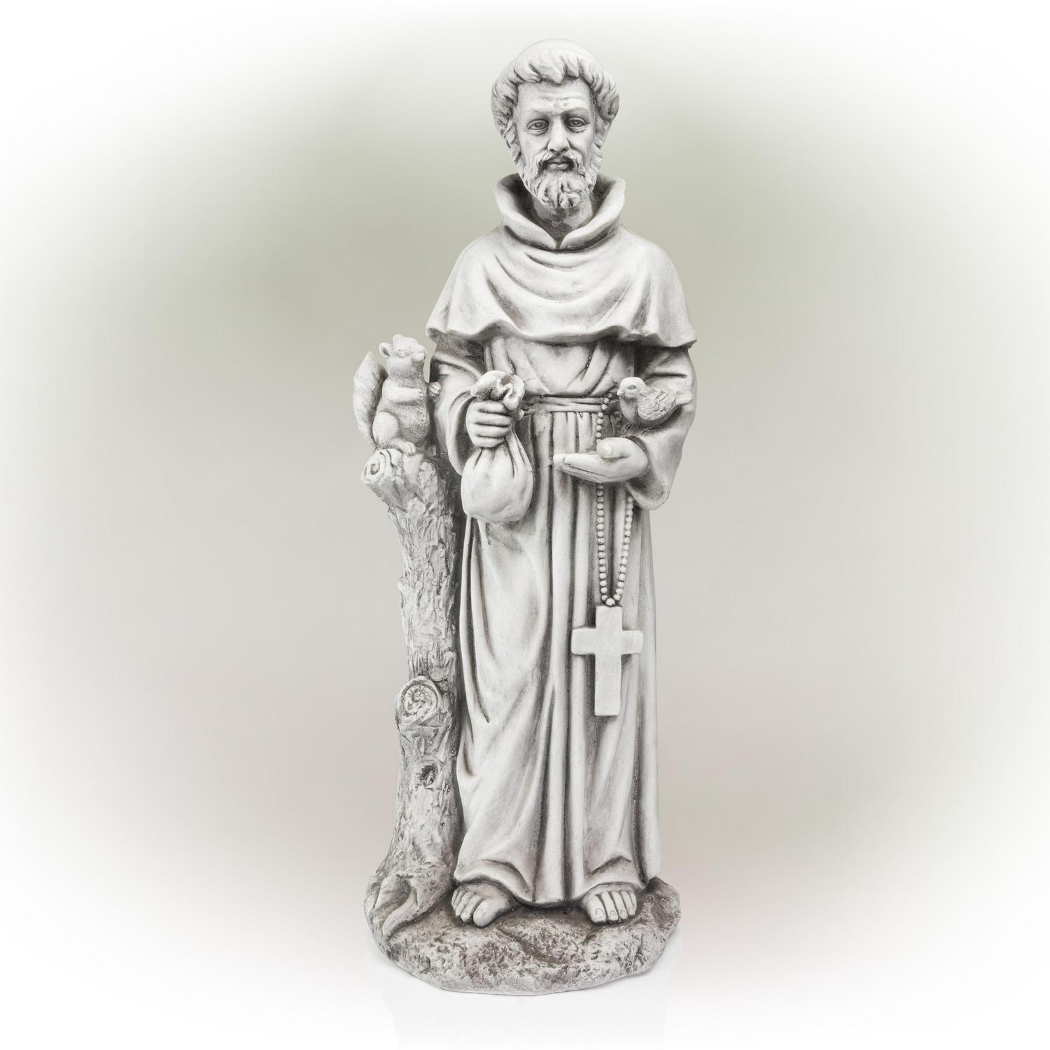 Alpine Gray Fiberglass 31 in. H St. Francis Statue - Image 11