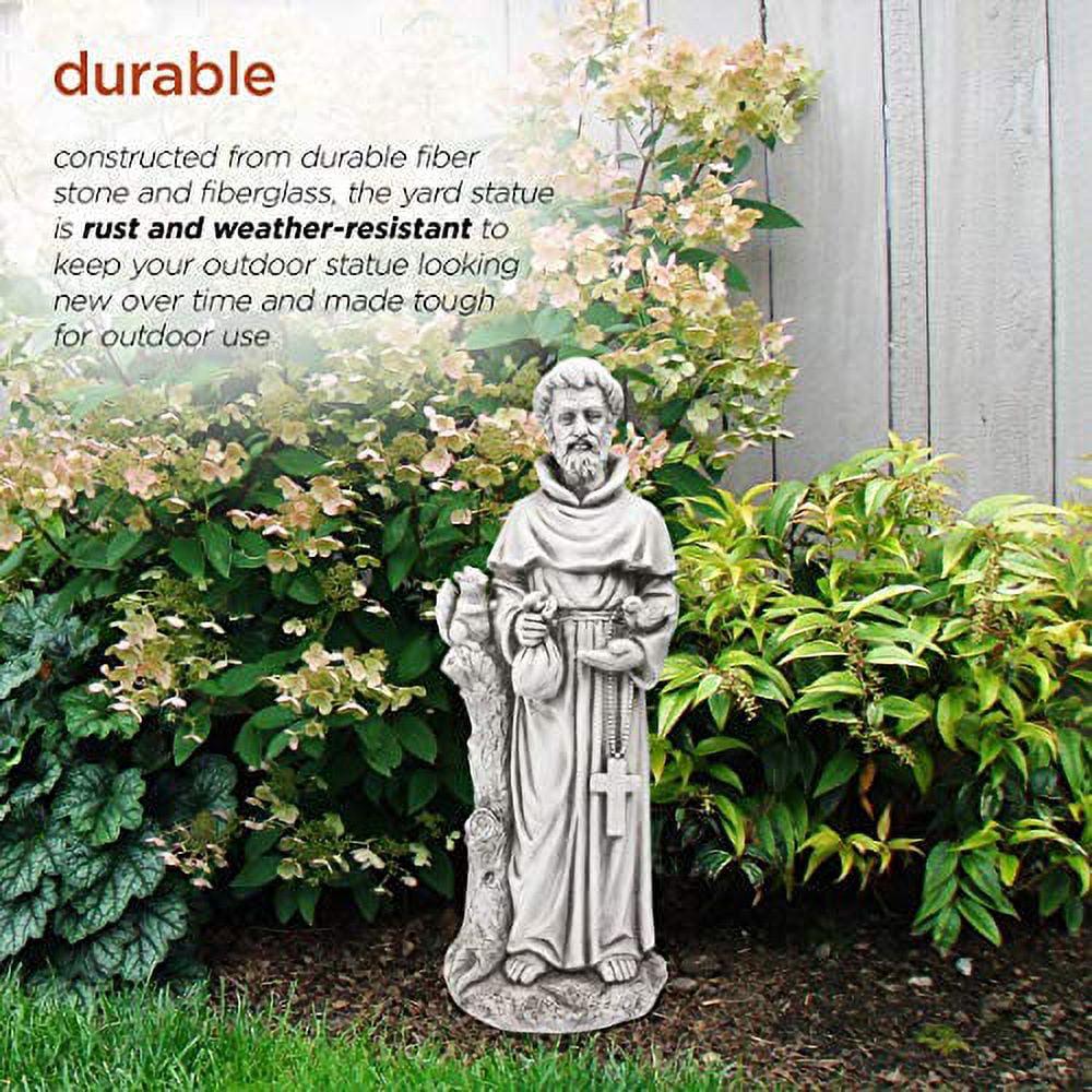Alpine Gray Fiberglass 31 in. H St. Francis Statue - Image 6