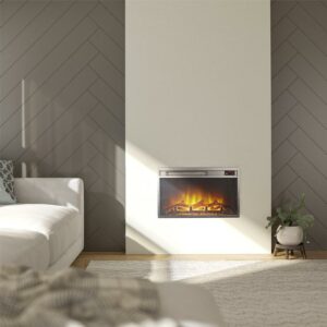 AltraFlame 23" x 14" Electric Fireplace Insert with Mesh Front, Black