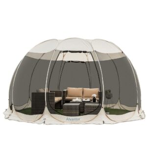 Alvantor 15'x15' Gazebo Instant Pop Up with Mosquito Netting Portable Beige