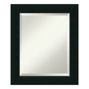 Amanti Art Beveled Wood Bathroom Wall Mirror - Corvino Black Frame Corvino Black Outer Size: 21 x 25 in