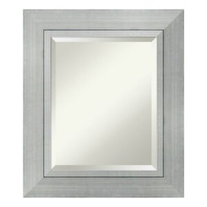 Amanti Art Romano Silver Beveled Wood Wall Mirror 27.25 x 23.25 in.