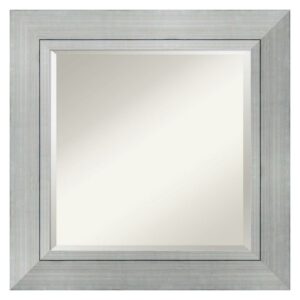 Amanti Art Romano Silver Beveled Wood Wall Mirror 27.25 x 27.25 in.