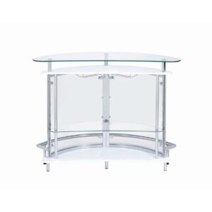 Amarillo 2-tier Bar Unit White and Chrome