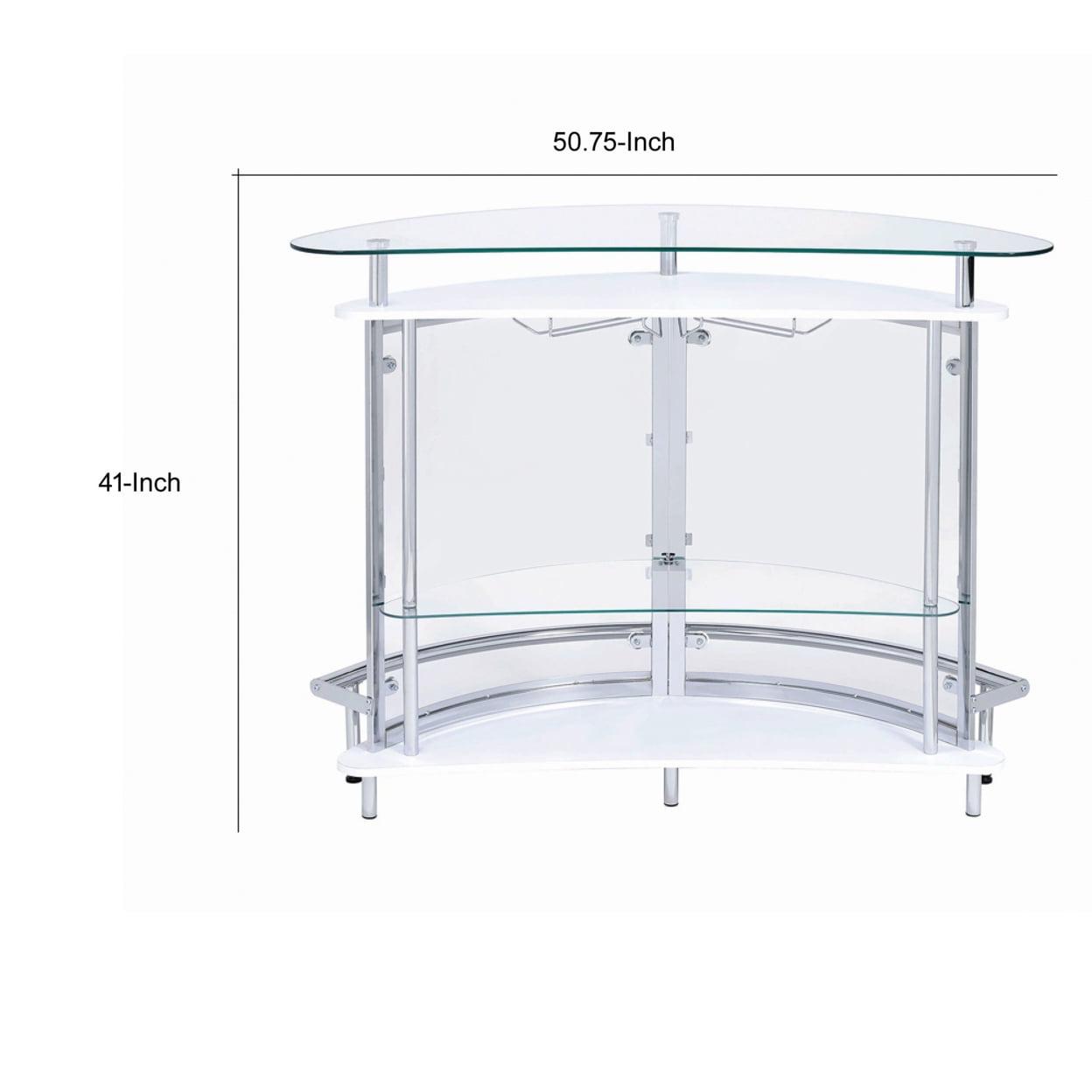 Amarillo 2-tier Bar Unit White and Chrome - Image 5