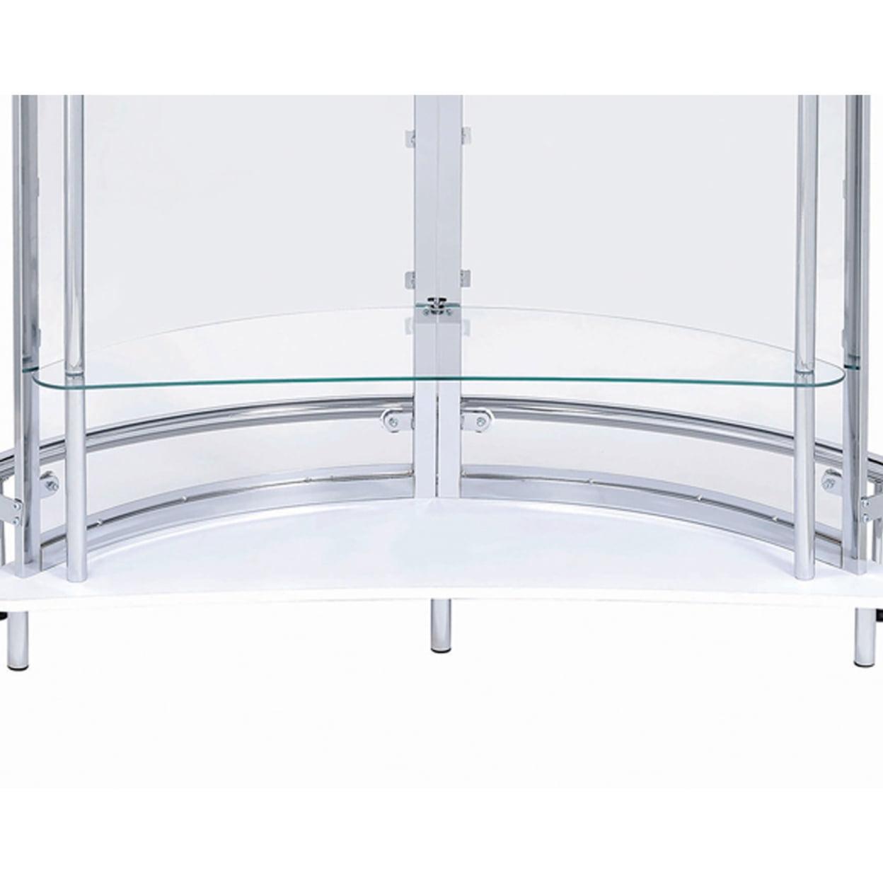 Amarillo 2-tier Bar Unit White and Chrome - Image 3