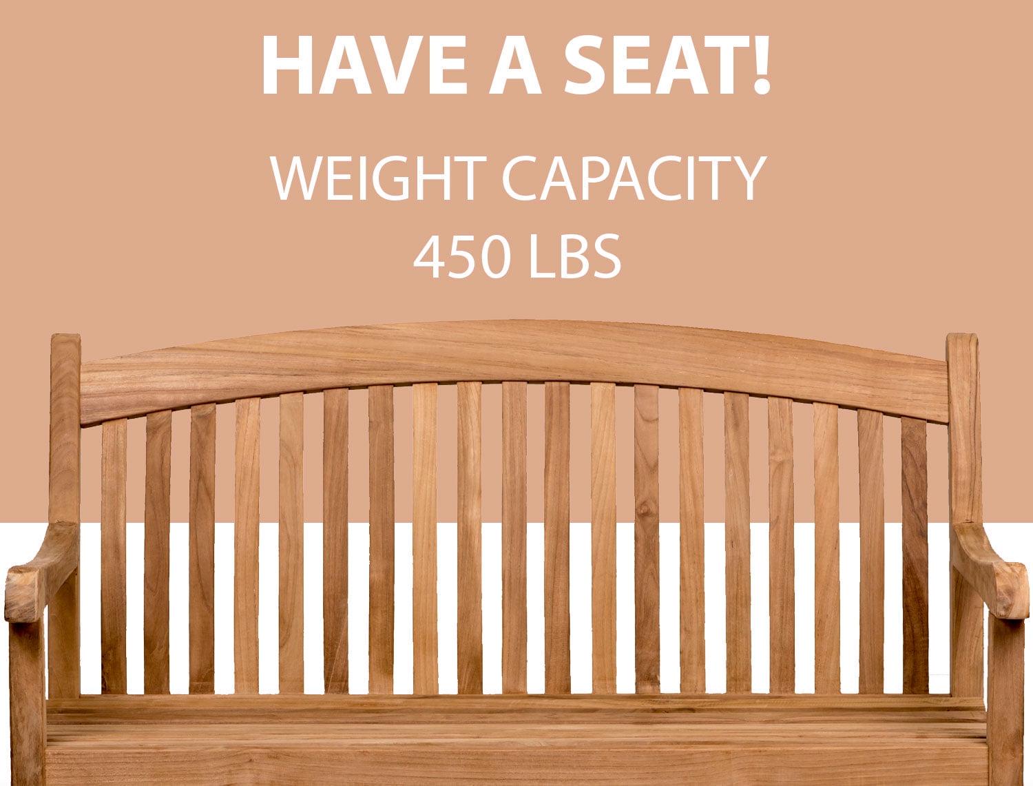 Urban Elements Newham 1-Piece 100% FSC Teak Wood Patio Bench - Image 2