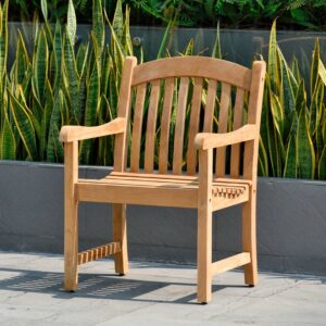 Amazonia Newham Armchair Certified Teak Eco-Friendly for Outdoors and Indoors, Brown