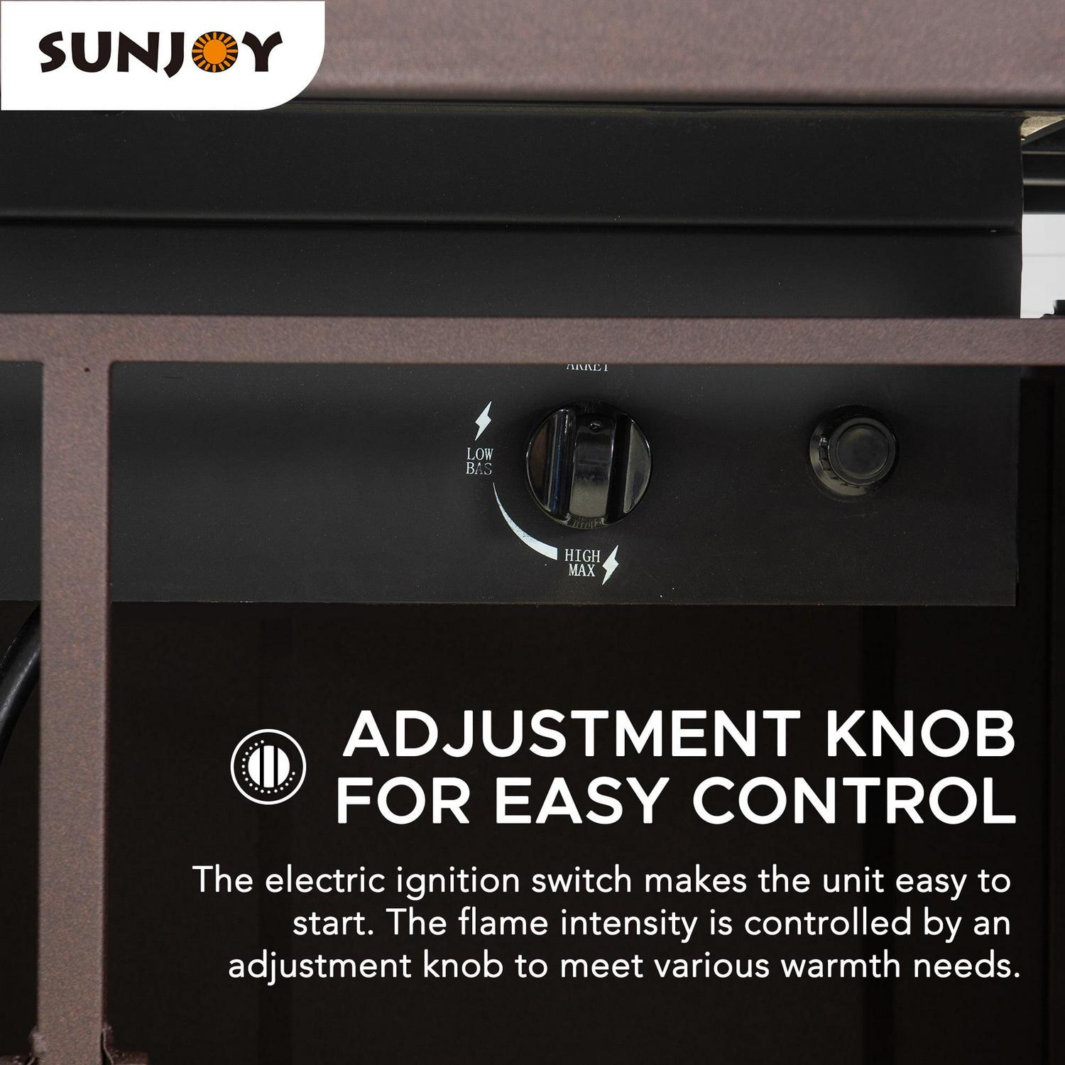 AmberCove Rectangular Propane Burning Fire Pit Table - Image 6