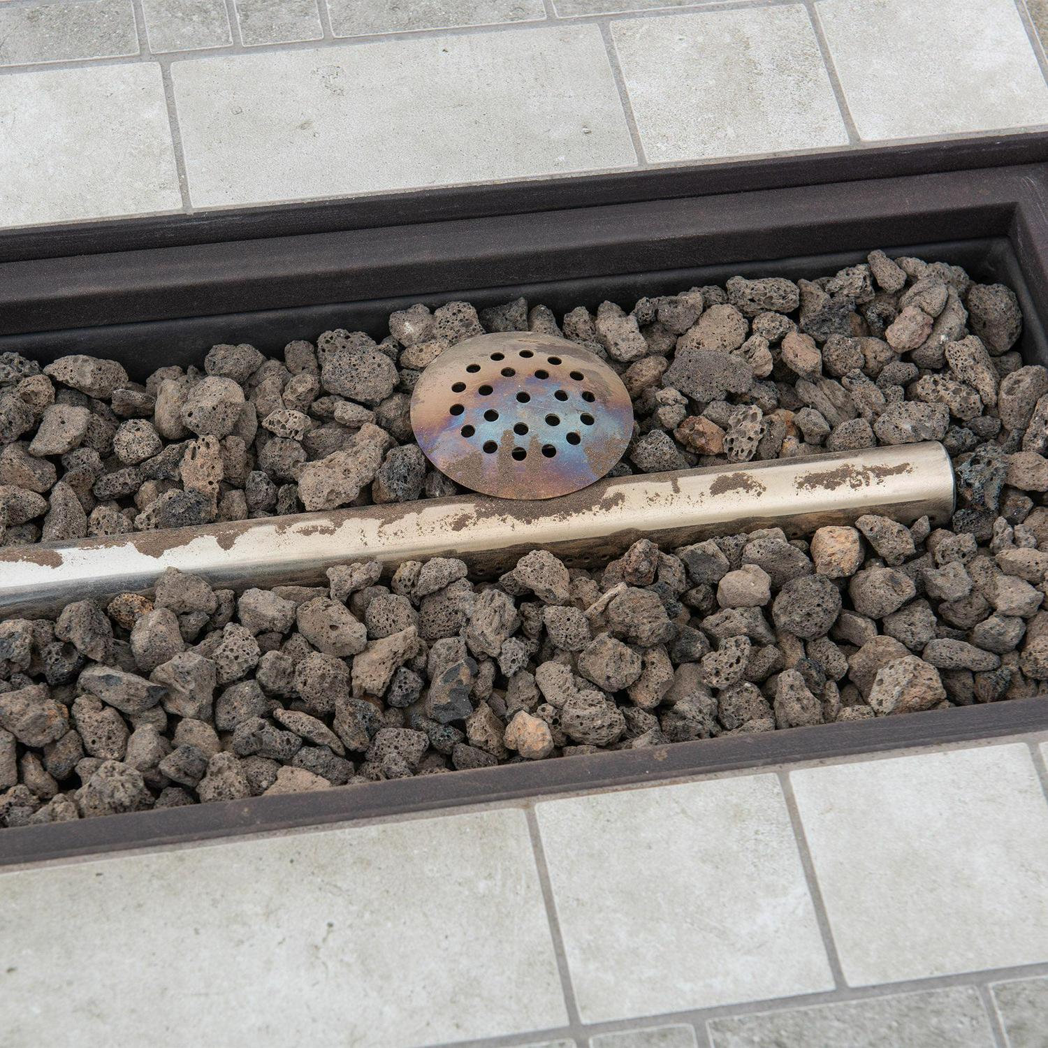 AmberCove Rectangular Propane Burning Fire Pit Table - Image 12