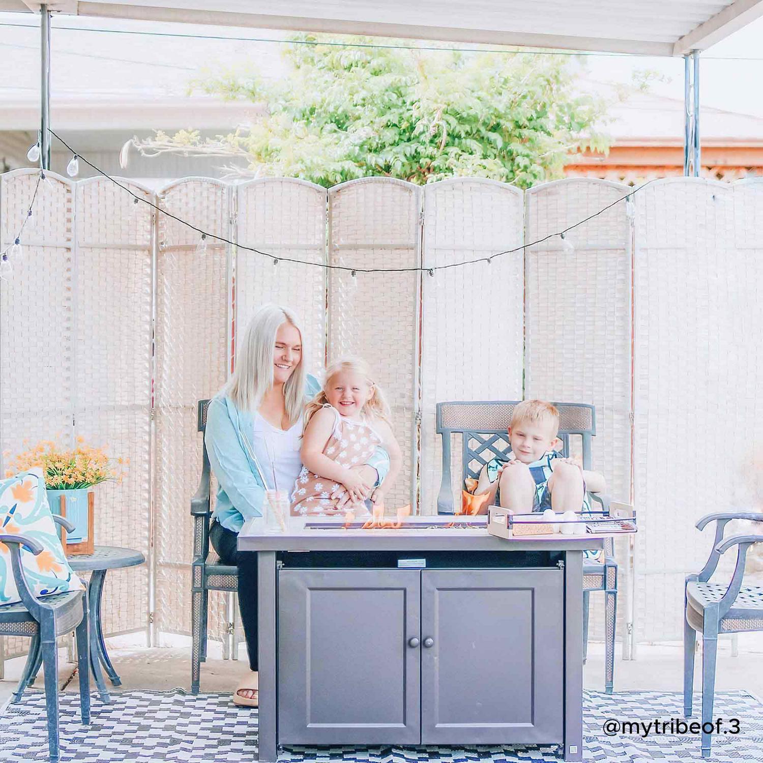 AmberCove Rectangular Propane Burning Fire Pit Table - Image 13