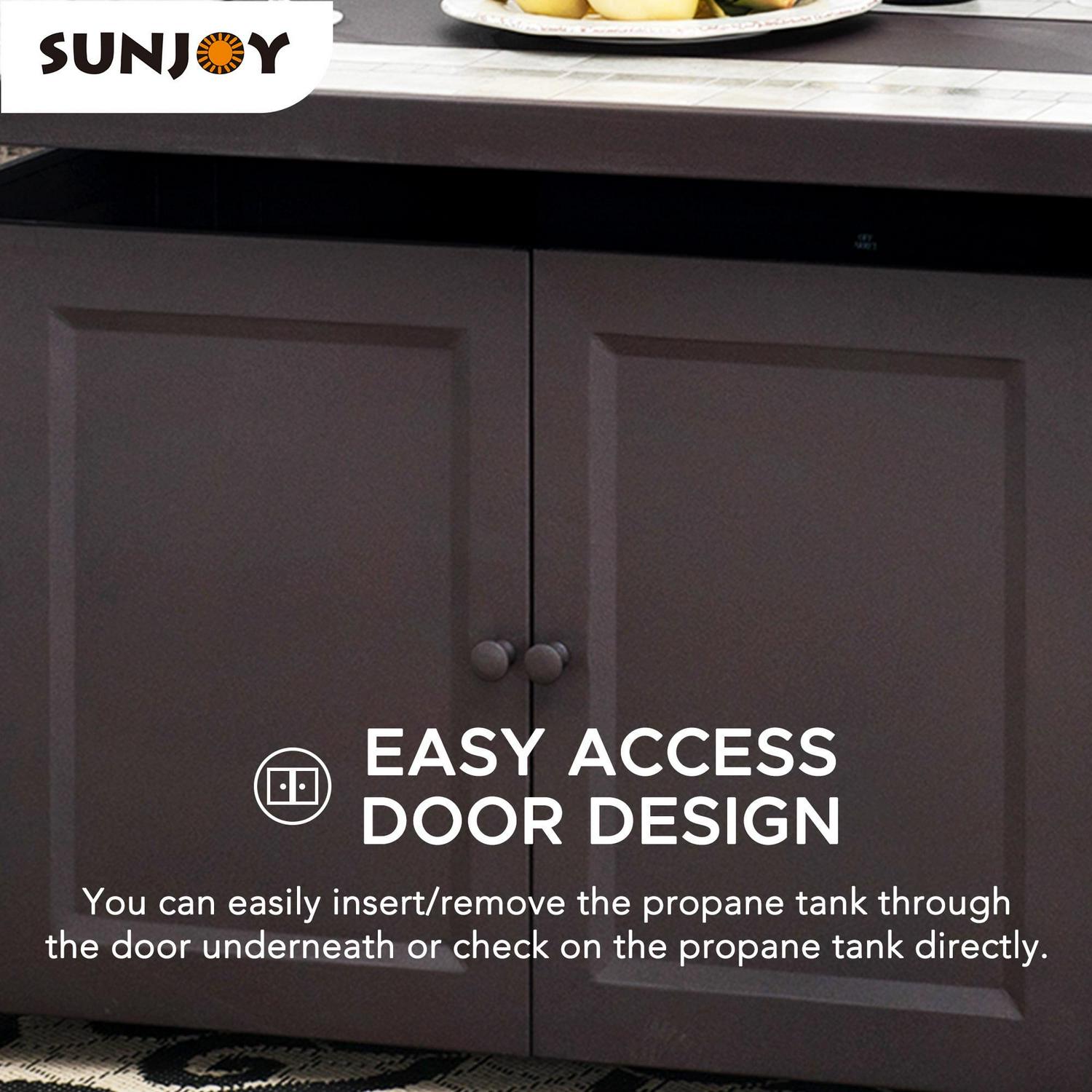 AmberCove Rectangular Propane Burning Fire Pit Table - Image 8