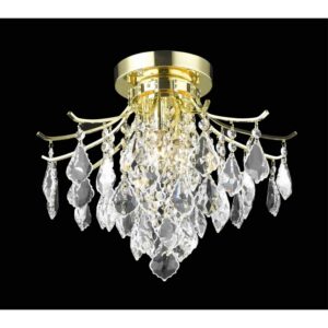 Amelia Collection Flush Mount D16in H12in Lt:3 Gold Finish