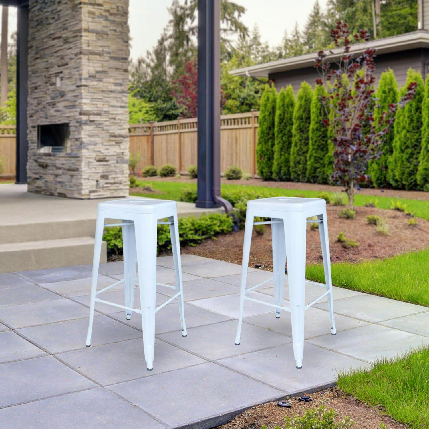 AmeriHome Indoor/Outdoor 30 inch Metal Bar Stool Set - 4 Piece - Image 5