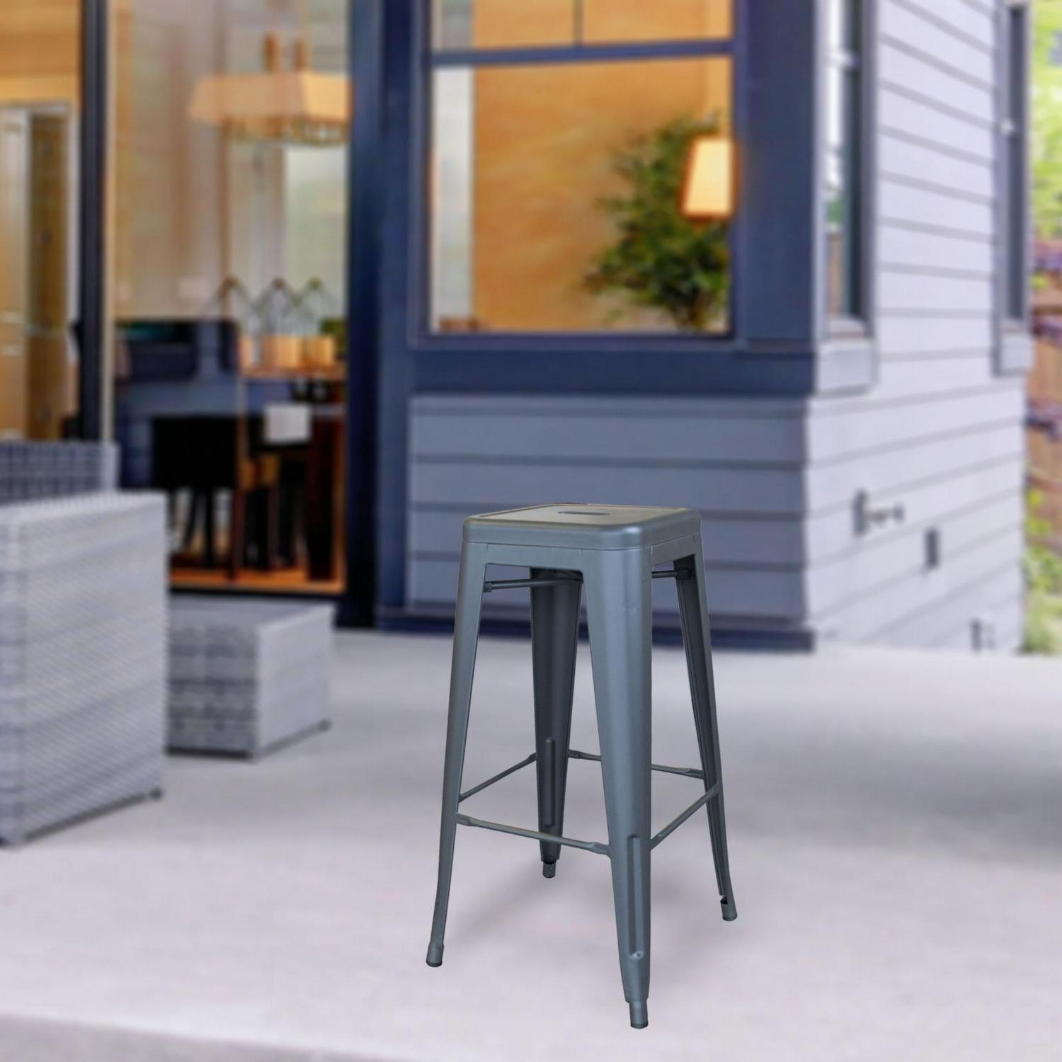 AmeriHome Indoor/Outdoor 30 inch Metal Bar Stool Set - 4 Piece - Image 4