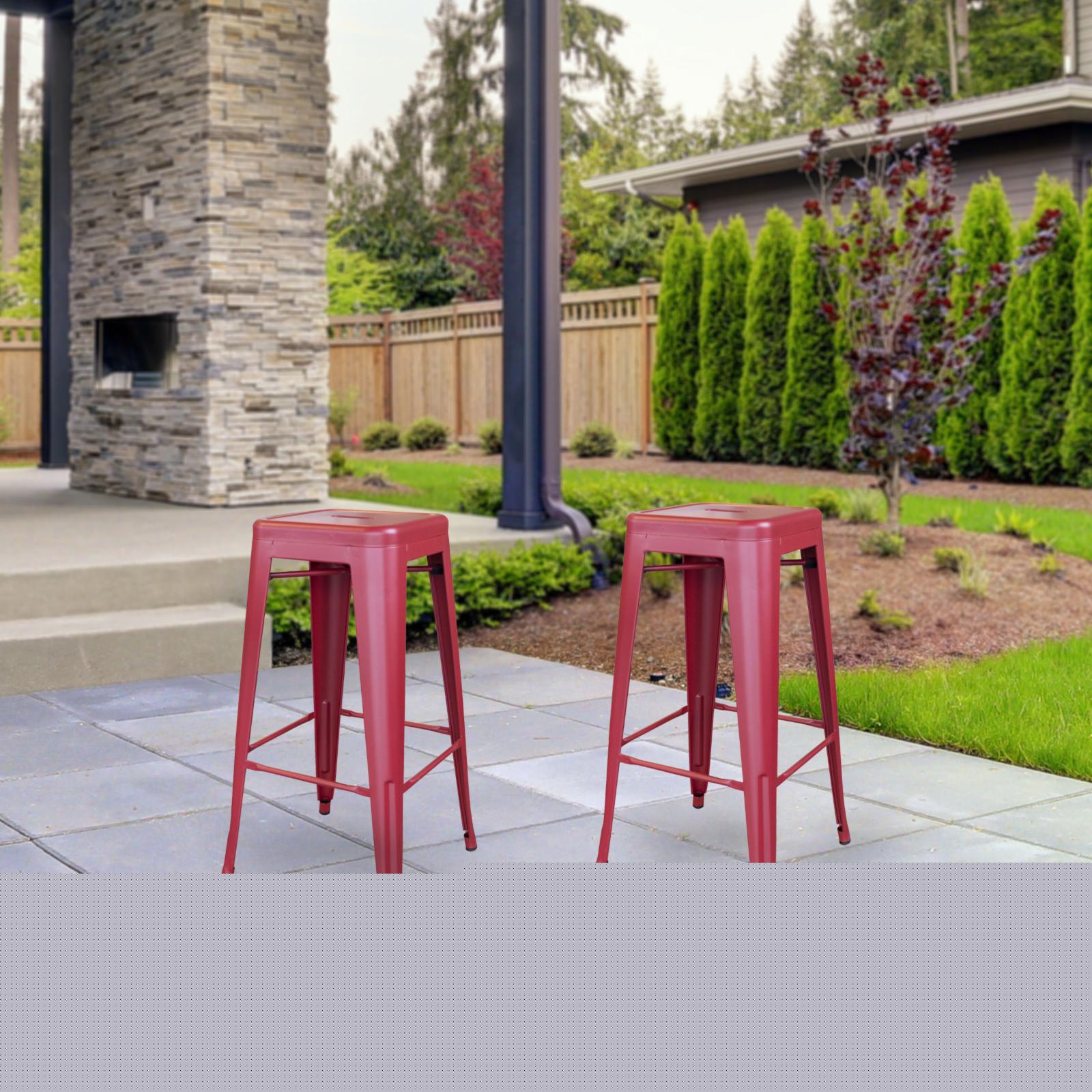 AmeriHome Indoor/Outdoor 30 inch Metal Bar Stool Set - 4 Piece - Image 7