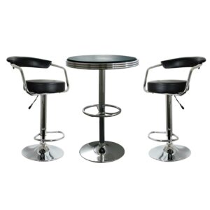 AmeriHome Retro Classic Soda Shop Bistro Set - 3 Piece Set
