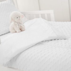 American Baby Company Heavenly Soft Minky Dot Chenille Toddler Bedding Set, White, 4 Piece, for Boys and Girls