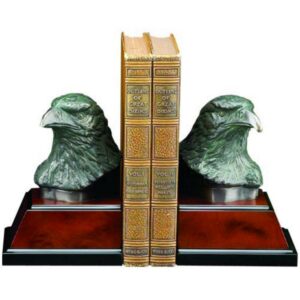 Bey Berk Cast Metal Bronze Finish Eagle Head Bookends