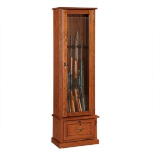 American Furniture Classics 8 Gun Key Locking Wood Cabinet, Brown
