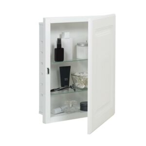 American Pride Recess-Mount Medicine Cabinet, 16 x 20 in., Rectangle, with Raised Panel Door, White
