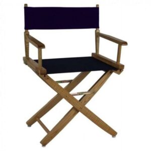 American Trails Extra-Wide Premium 18" Directors Chair Natural Frame W/Navy Color Cover