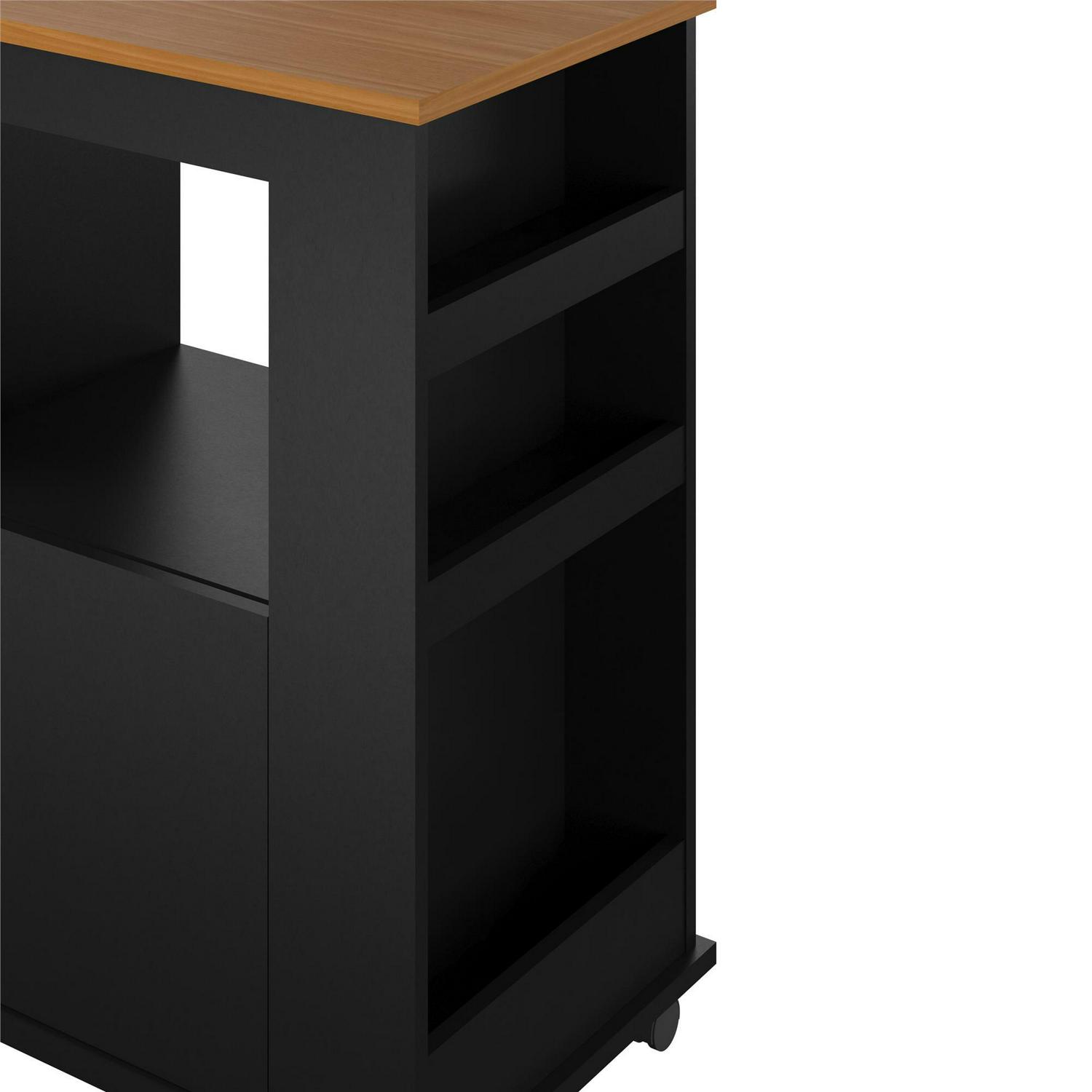 Williams Kitchen Island Microwave Cart with Rolling Casters, Black - Image 9