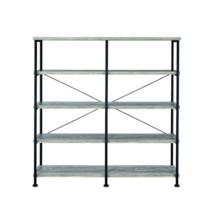 Analiese 63-inch 4-shelf Double Bookshelf Grey Driftwood