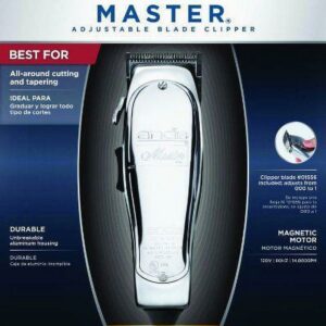 Andis Master Hair Clipper Adjustable Blade, Silver (01557)