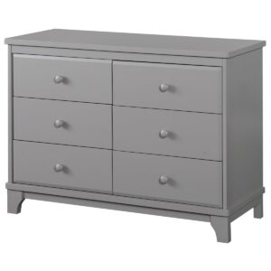 Angel Line Heather 6 Drawer Double Dresser, Gray