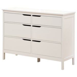 Angel Line Lauren 6 Drawer Double Dresser, White