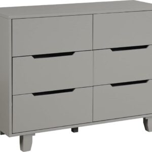 Angel Line Madison 6 Drawer Double Dresser, Gray, Modern Design, Solid Wood
