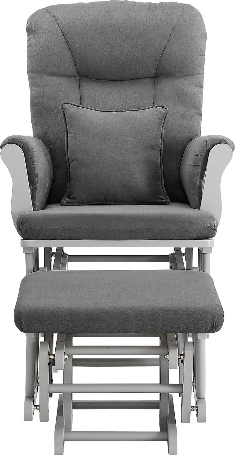 Angel Line Monterey II Glider and Ottoman, Gray Finish with Dark Gray Cushions - Image 2
