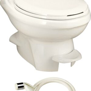 Aqua Magic Style Plus RV Toilet with Hand Sprayer / Low Profile / Bone - Thetford 34439