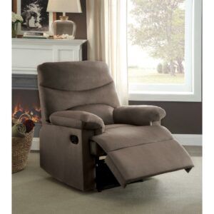 ACME Arcadia Contemporary Woven Fabrci Recliner in Light Brown