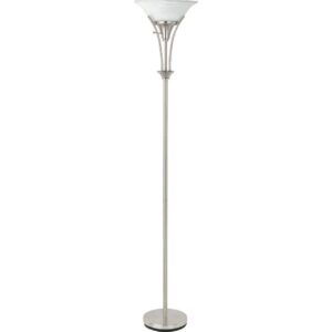 Archie 71-inch Frosted Torchiere Floor Lamp Brushed Steel