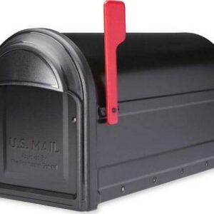 Architectural Mailboxes Barrington Classic Galvanized Steel Post Mount Black Mailbox