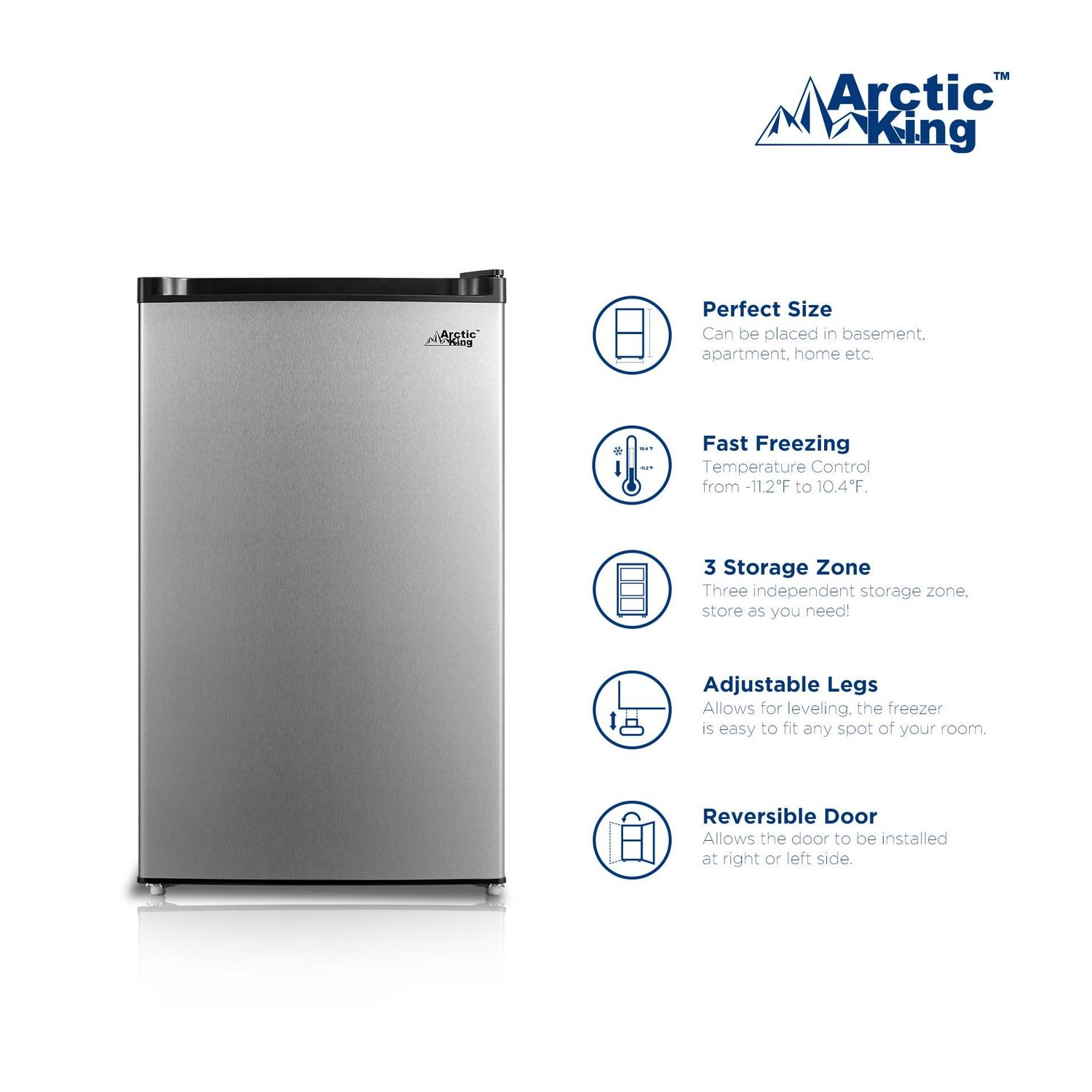 Arctic King 3.0 Cu ft Upright Freezer Stainless Steel Door, E-Star - Image 4