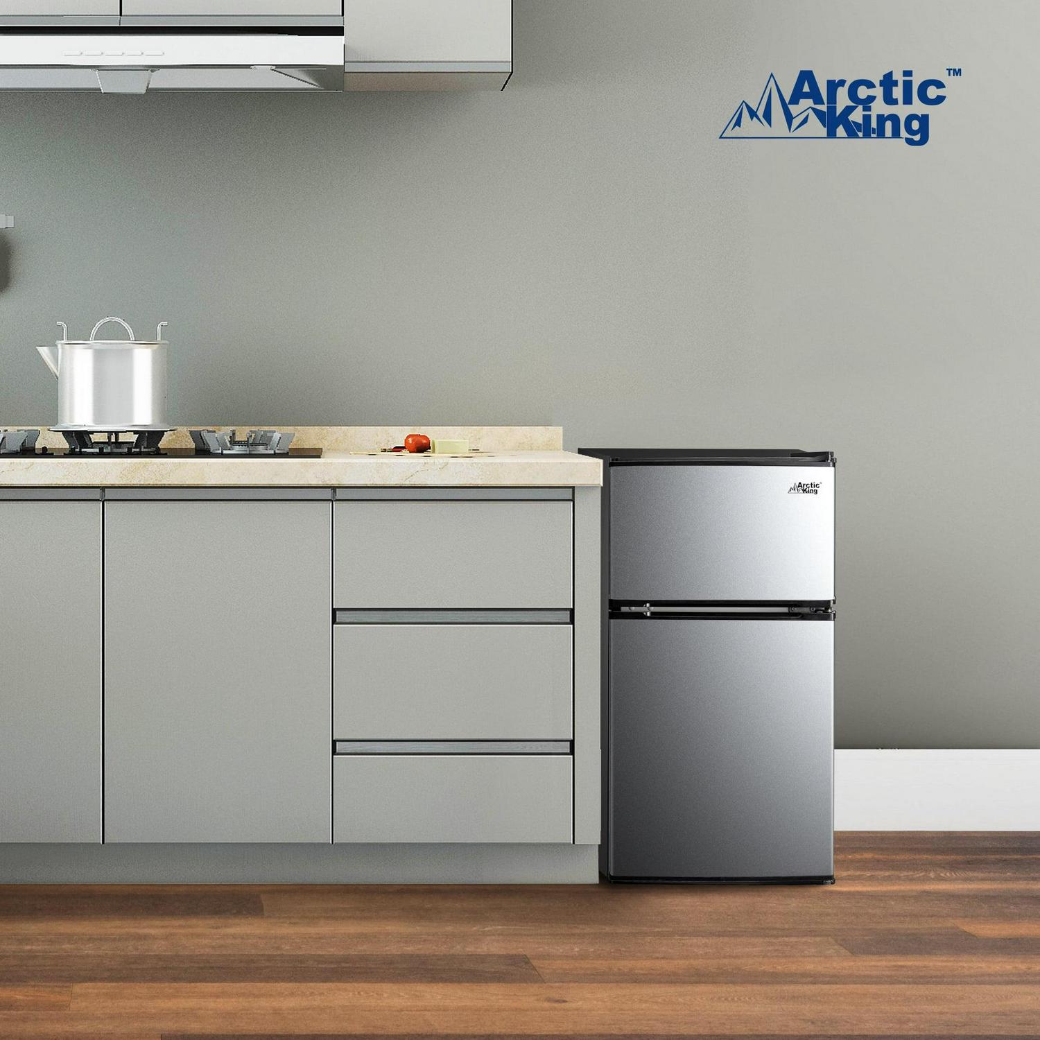 Arctic King 3.2 Cu ft Two Door Mini Fridge with Freezer, Stainless Steel, E-Star - Image 17