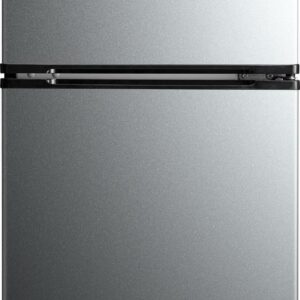 Arctic King 3.2 Cu ft Two Door Mini Fridge with Freezer, Stainless Steel, E-Star