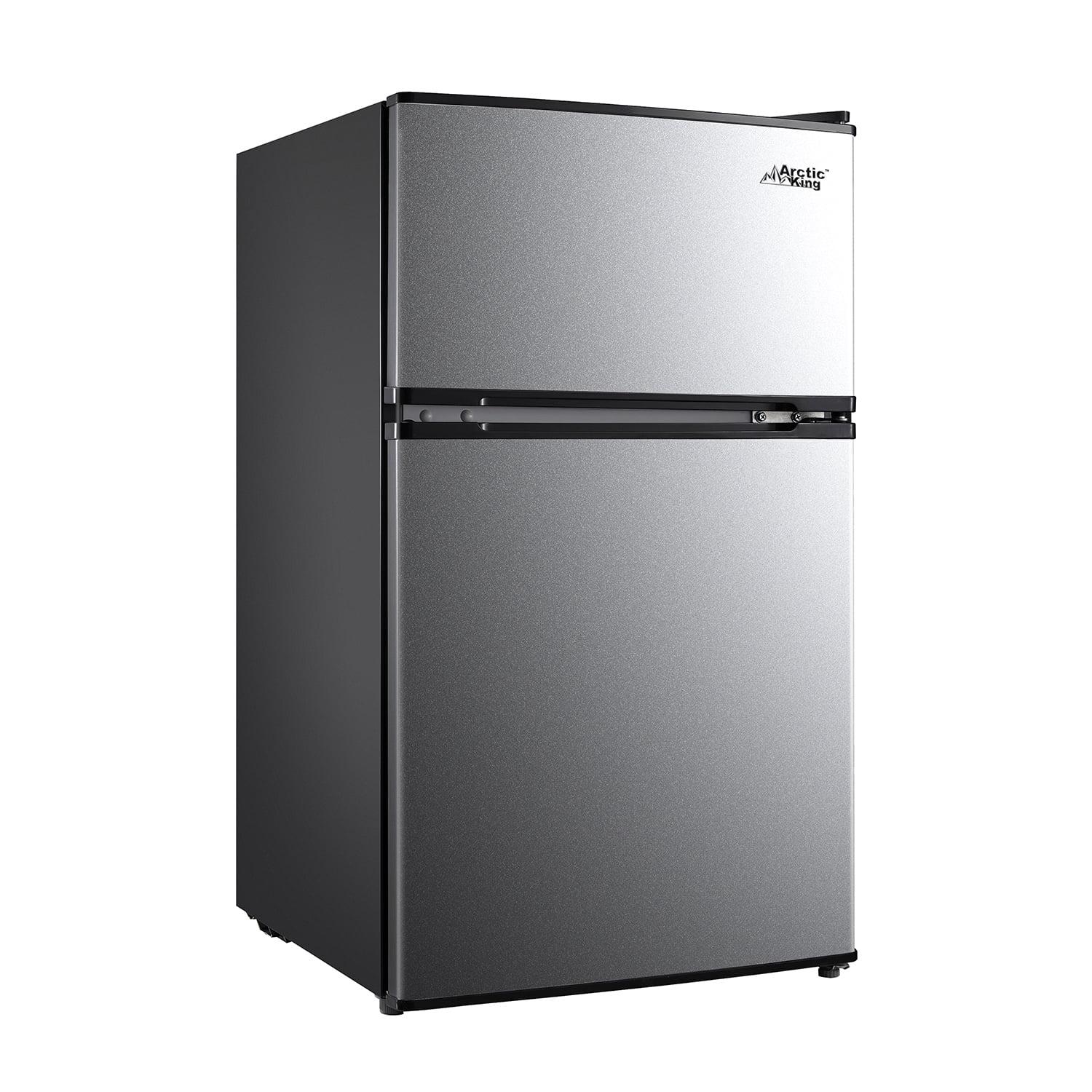 Arctic King 3.2 Cu ft Two Door Mini Fridge with Freezer, Stainless Steel, E-Star - Image 2