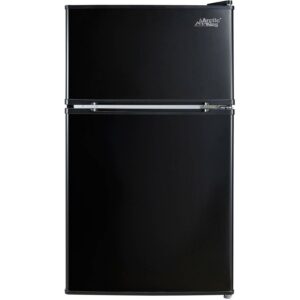 Arctic King 3.2 Cu ft Two Door Compact Refrigerator with Freezer, Black