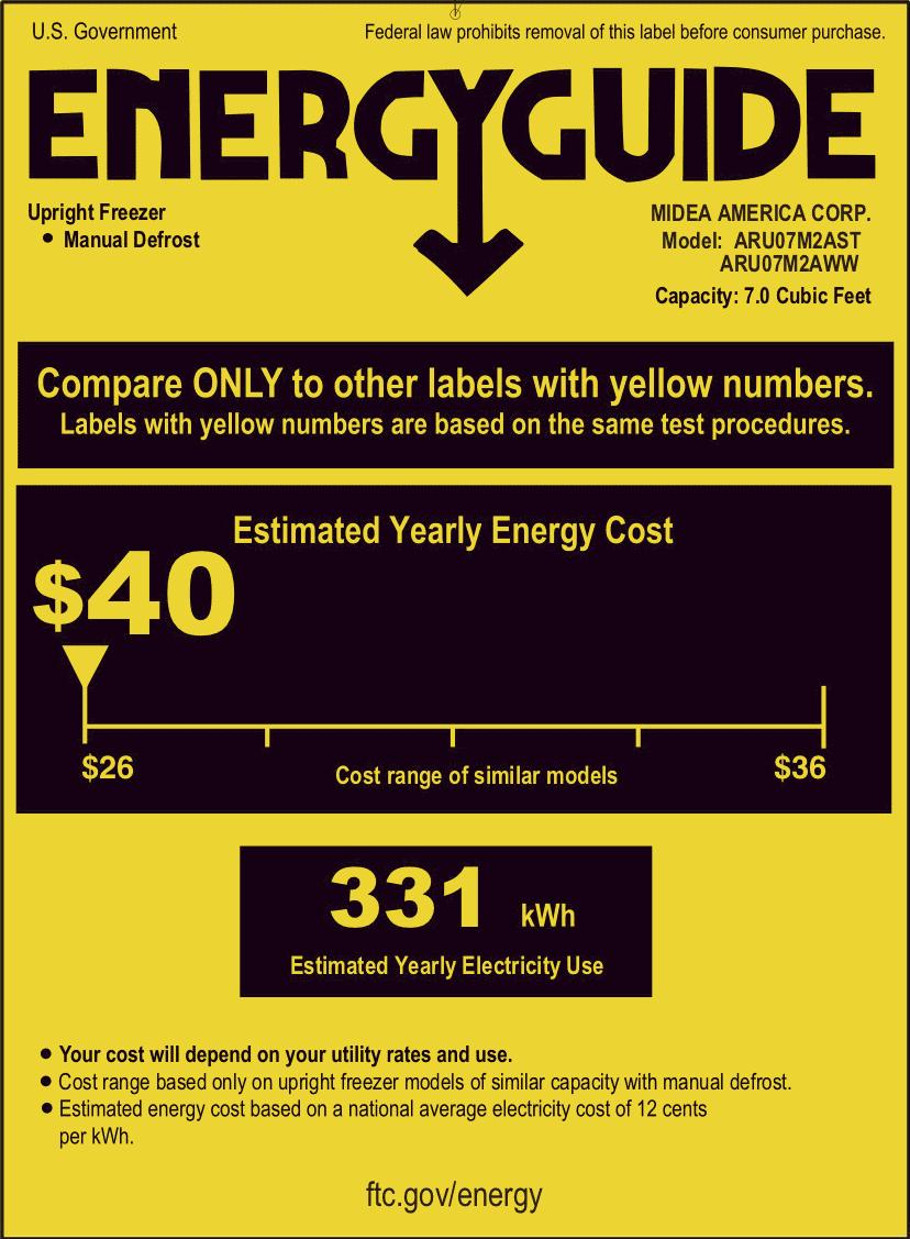 Arctic King 7.0 Cu ft Upright Freezer, White, ARU07M2AWW - Image 12