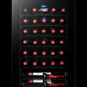 Arctic King Premium 34-Bottle Standard Wine Cooler, Glass Door, AWCA034ADB