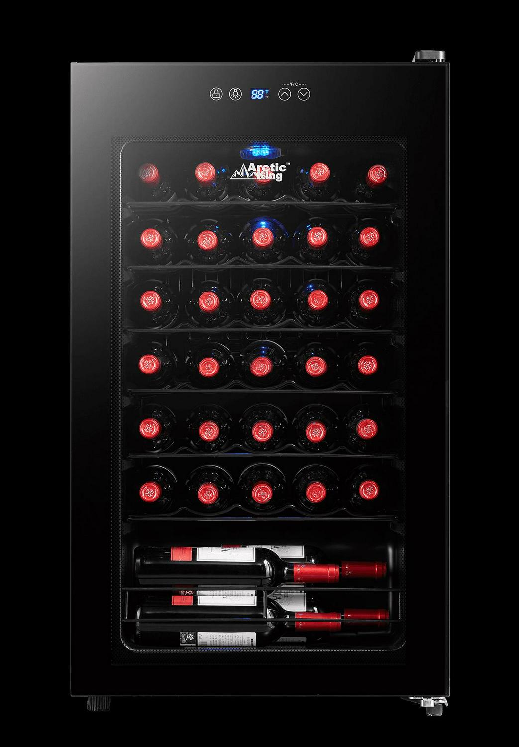 Arctic King Premium 34-Bottle Standard Wine Cooler, Glass Door, AWCA034ADB